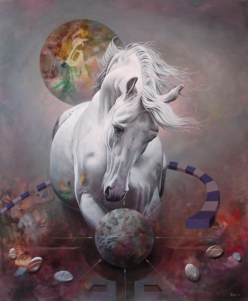 Merkur, 65x54 cm, acrylic - oil on canvas, 2013.